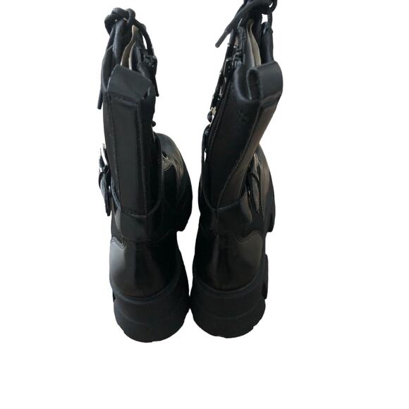 ALDO Grandleap Bootie Buckled Combat Black NEW 8.5 US - Picture 5 of 10
